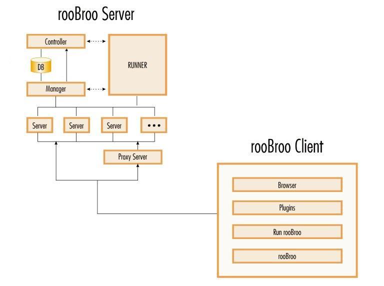 THE ROOBROO SERVER COMPONENTS The roobroo server has three primary components The controller, manager and the server.