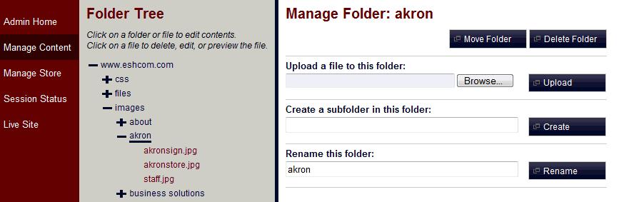 Do not save changes unless the information is ready to publish. Uploading Images Images, files, and content pages can be easily uploaded to the web using the EBMS Ecommerce Administrator.