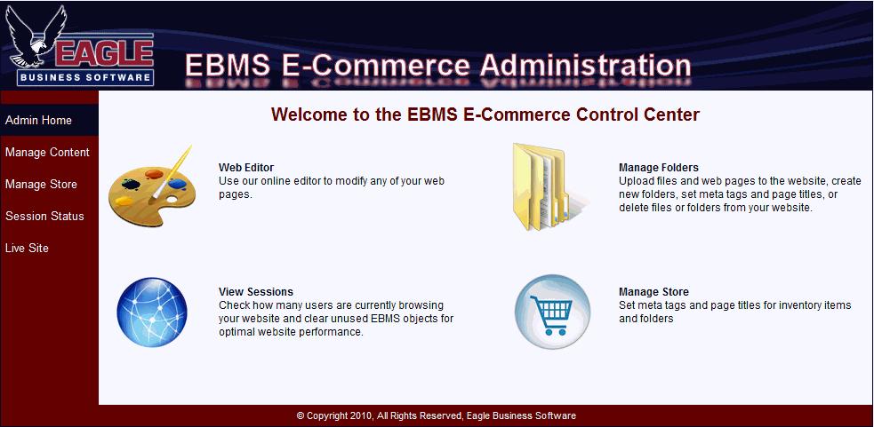 2. Enter the Username and Password and click on the Sign In button to access the administration tools. The Username and Password can be changed within EBMS at EBMS > Sales > Options > Website tab. 3.