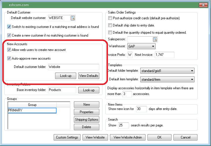 Advanced Features 1. Enable the Allow web user to create a new account option as shown above to enable the option. 2.