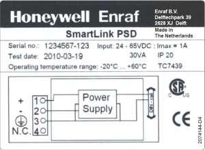 Figure 1 SmartLink PSD label The following label is attached to the connector: Figure 2 PSD connector layout 2.