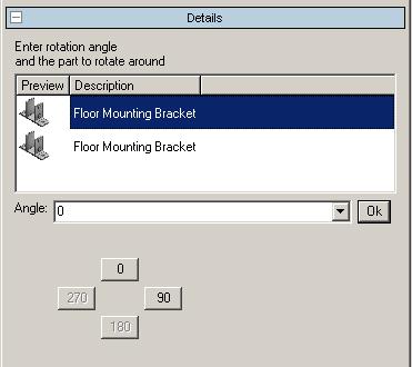 1.6. Other functions 1.6.15. Rotate part around connection point --> The corresponding dialog appears.