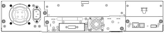 Figure 10 Back panel overview with one half height SAS tape drive