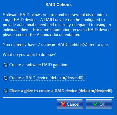 Allowable drive : Select the hard drive that will establish RAID on it.