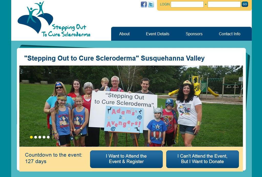 Page 1 Thank you for taking part in the Scleroderma Foundation s Stepping Out to Cure Scleroderma! We appreciate your support of our mission.