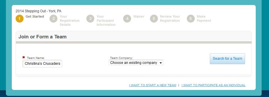 Page 4 JOIN AN EXISTING TEAM To join an existing team, start by clicking the Join a Team button.