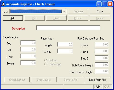 9 MODULE SETUP Setting Up Check Layouts Loading a Check Layout from File To load an existing check layout to use as a starting point for a new layout: 1.