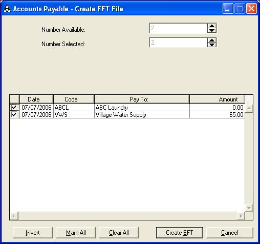5 PROCESSING AP MONEY TRANSACTIONS Creating Electronic File Transfers You will see the Create EFT File dialog box. 3.