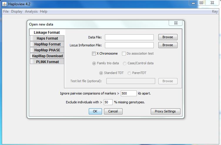 Step 9A: Configuring Haploview Open Haploview from Desktop Click