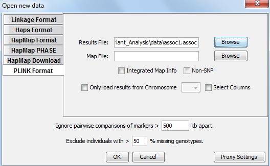 Step 9D: Configuring Haploview Click on Browse next to Map