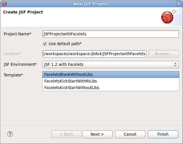 Creating a JSF project with Facelets Figure 2.3.