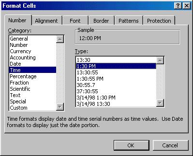 Format Cells window. Select "Date" from the Category box and choose the format for the date from the Type box.