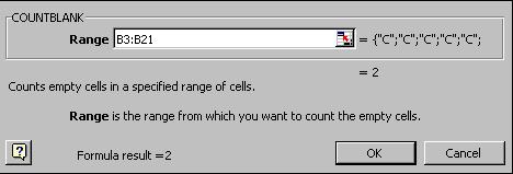 COUNTBLANK - The COUNTBLANK function will examine a set of cells and tell you how many cells