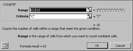 COUNTIF - The COUNTIF function will examine a set of cells and tell you how many cells fit