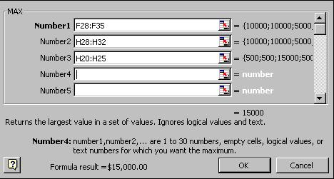 AVERAGE The AVERAGE function in this example will add together cells F28 through F35 and divide by 8 because there are 8 numbers. Notice that it will show your result is $8,000