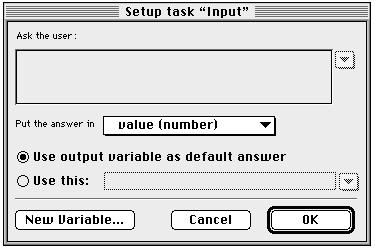 OPENLAB Input Task The Input task allows the user to enter something directly from the keyboard in response to a question that appears on the screen.