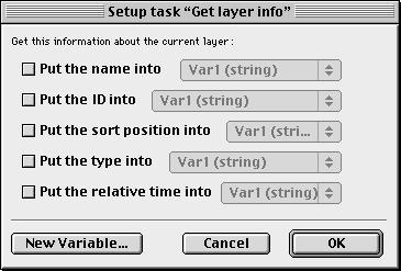 TASK SETUP DIALOGS Layer Tasks Get Layer Info Task This task allows you to get the layer information from the current layer.