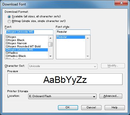 Downloading Font to Printer End users may download their TrueType font to their printers prior to printing.