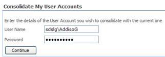 03 Managing Your User Account Consolidating SLG User Accounts If you have more than one SLG account, these can be consolidated using the Consolidate My User Accounts panel, enabling you to view all