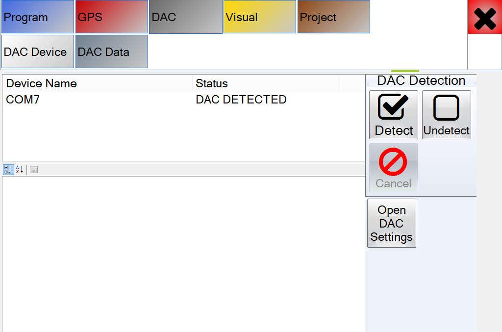Configuration Select DAC Menu