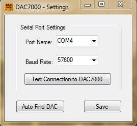 Port Select Test Connection to DAC