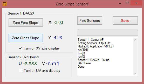 To Zero DAC 2X, touch the Zero Fore Slope button or Zero