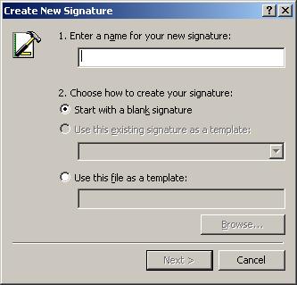 19 You can either start with a blank signature (created within Outlook) or use an existing file containing your signature.