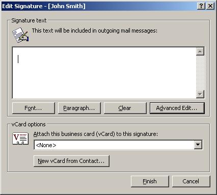 typing in your signature here. You can change the font, etc, by selecting other options on this panel.