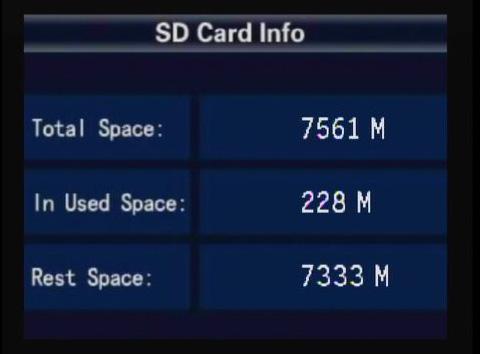 The next screen will show the total space on your SD card, space used, and remaining space.