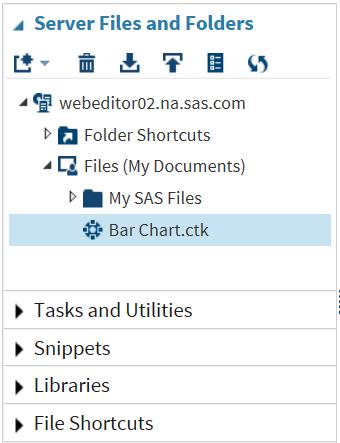 Edit a Predefined Task 57 Specify a name for this file. For the file type, select CTK Files (*.CTK). Click Save. In this example, the task is now available from the Server Files and Folders section.