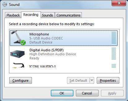 BEFORE USING REMOTE CONTROL SYSTEM Volume adjustment for your audio devices Windows 7/ Windows Vista (Continued) t the [Recording] tab on Sound.
