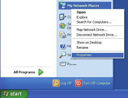 WHEN CONNECTING TO THE NETWORK THROUGH A PC Windows XP q Right-click [My Network Places] in the <Start> menu, then click [Properties].