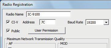 WHEN CONNECTING TO THE NETWORK THROUGH A PC D Radio s basic information setting q In the Remote Utility, open the Radio List screen.