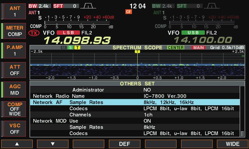 D Radio s basic information setting D Adjust limitation setting q Hold down [EXIT/SET] for second to select the set mode menu screen. w Push [F- OTHERS] to enter the Others set mode.