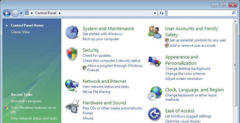 BEFORE USING REMOTE CONTROL SYSTEM Windows Vista q [Control