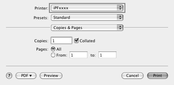 Printing from Mac OS X Printing Print from the application menu after registering the printer. Before printing, you must register the printer in Printer Setup Utility (or Print Center ).