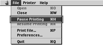 Printing from Mac OS 9 Canceling print jobs 1 Open the Garo Printer Extra folder, which was installed on the hard disk at the same time as the