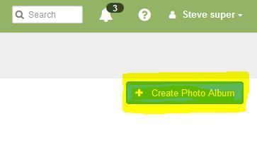 Create a Photo Album 1) Click Photo Albums on the left hand navigation.