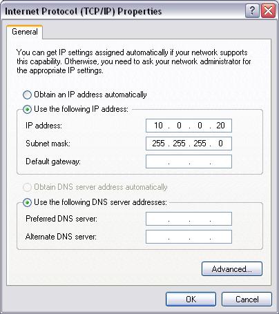 2 Installation and Setup Pendant Remote Display 2.2 PC Setup and Configuration Fig. 2-3: IP Address Setting 4. From the General tab, select the Use the following IP address radio button.