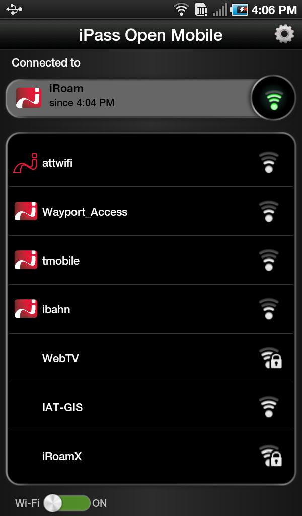 Using Open Mobile Connection Manager Open Mobile displays Available Networks and their signal strength. The list is refreshed every 15 seconds.