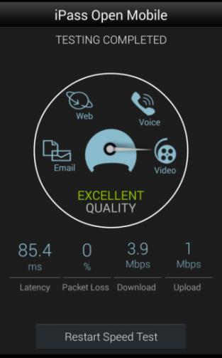 Using Open Mobile Wrong network name Other feedback 3. Tap the Submit button. Speed Test The Speed Test measures the latency, packet loss, download, speed, and upload speed of a hotspot connection.