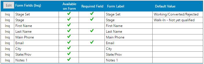 Edit Continuum CRM Documents All Referral Partner, Contact, and Prospect Fields are listed in the Available boxes to the left of the screen.