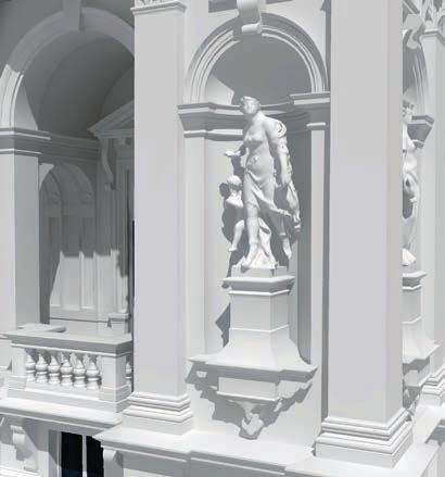 Statues of the façade shown in the ARCHICAD model The architects biggest constraint in this case was hardware capacity.