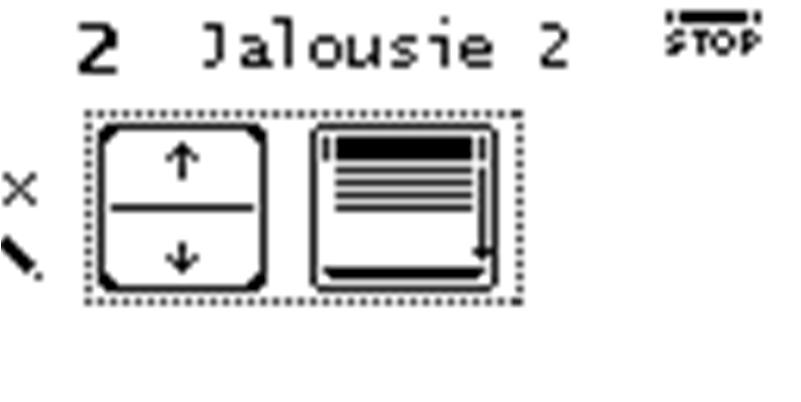 B.1.2 Jalousie B.1.4 Disabled (Channel not active) If a channel has not been parameterized, the basic functions are available for manual operation anyway. B.1.2.1 Submenu Jalousie With the arrow keys ❹ und ❺, a step or stop command can be realized manually by a short press.