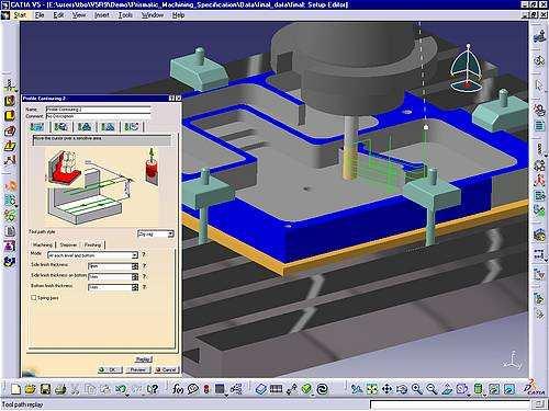 Introduction to Prismatic Machining Prismatic Machining workbench enables you to define and manage NC programs dedicated to machining parts designed in 3D wireframe or solids geometry using 2.