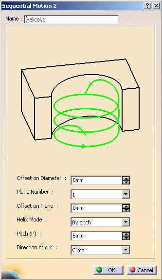 Sequential Groove Operation: Strategy (2/2) Helical: You can define a tool motion by approach, retract and complete