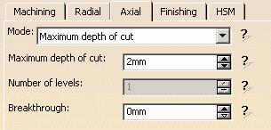 4-Axis Pocketing Operation: Strategy (5/7) Axial Parameters: Axial Strategy Mode It calculates the distance between two consecutive levels of a tool path.