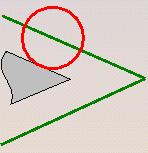 Circular: The tool pivots around the corner point, following a contour whose radius is equal to the tool