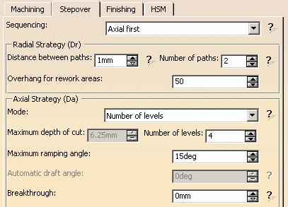 Maximum ramping angle (for Helix) You can specify multiple radial passes with control of maximum