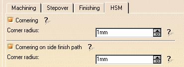 Profile Contouring Operation: Strategy (6/6) HSM Parameters: HSM is a capability to round corners in the tool path.